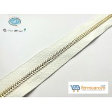 METAL GOLD DİŞ ÇANTA İÇİN BEYAZ ŞERİT FERMUAR T5 (10 MT)